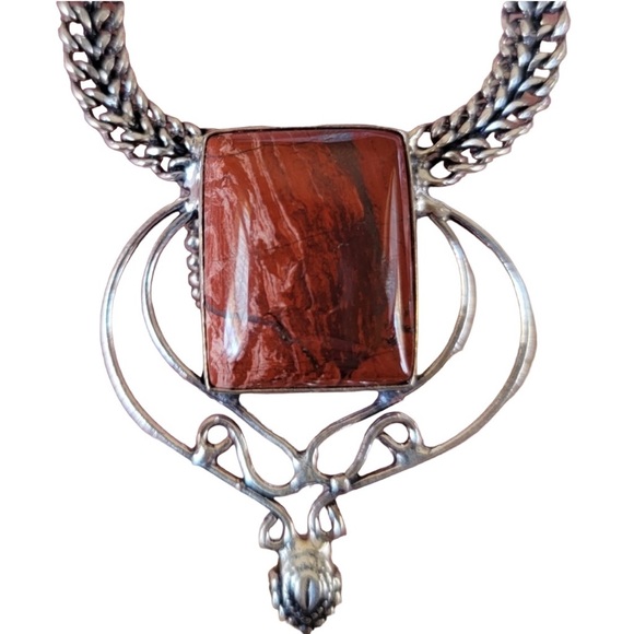 Sold to D Brummett NWT Red Coral & Garnet Sterling Necklace - Picture 7 of 9